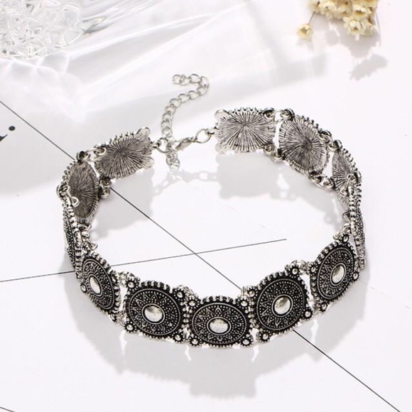 Silver Sun Choker Necklace - Picture 6 of 6